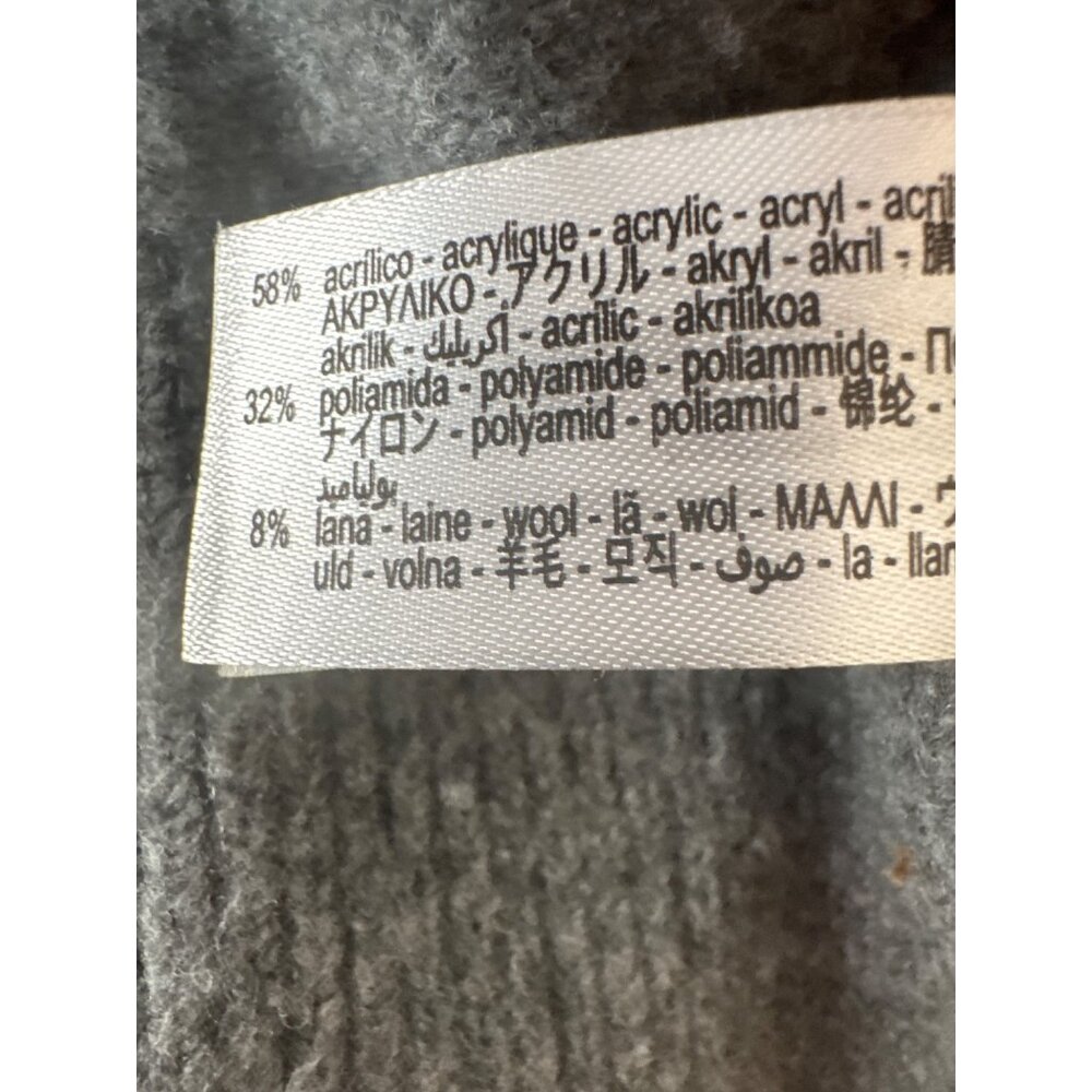 ZARA Gray Large Ribbed Button-Up High Collar Sweater - Picture 4 of 10